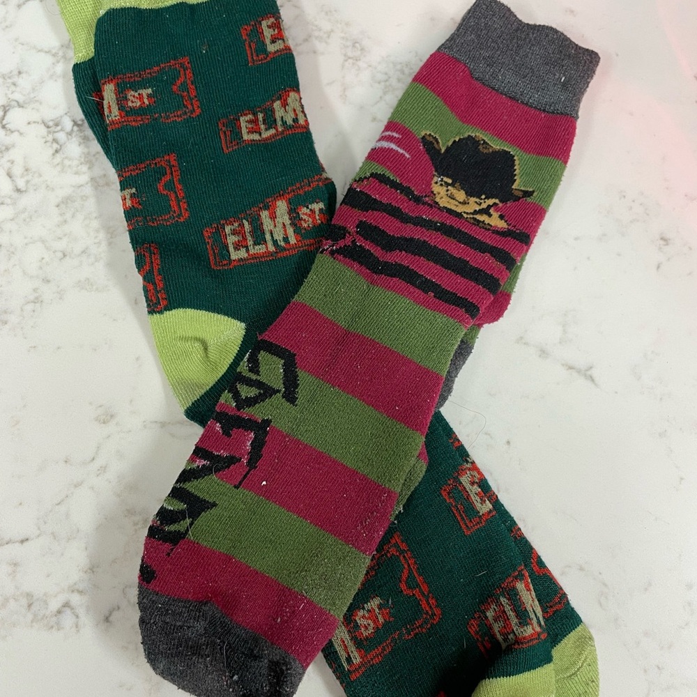 Freddy Krueger Green and Red Men's Socks